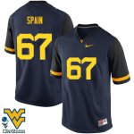 Men's West Virginia Mountaineers NCAA #67 Quinton Spain Navy Authentic Nike Stitched College Football Jersey UX15D81YS